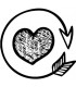 Rubber stamp - Heart and round arrow