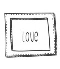 Tampon Love cadre rectangulaire N°1