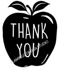 Rubber stamp - Apple - thank YOU