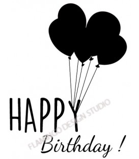 Rubber stamp - Happy Birthday Balloons