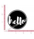 Rubber stamp - Gwen Scrap Collection 3 - hello in plain circle