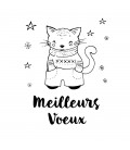 Rubber stamp - Cat with jumper meilleurs voeux