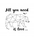 Rubber stamp - Polar Bear All you need is love