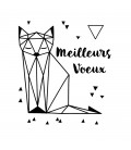 Rubber stamp - Cat Origami Meilleurs Voeux